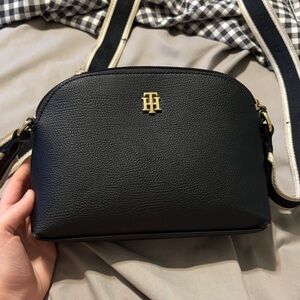 Tommy Hilfiger Black and Gold Crossbody Bag